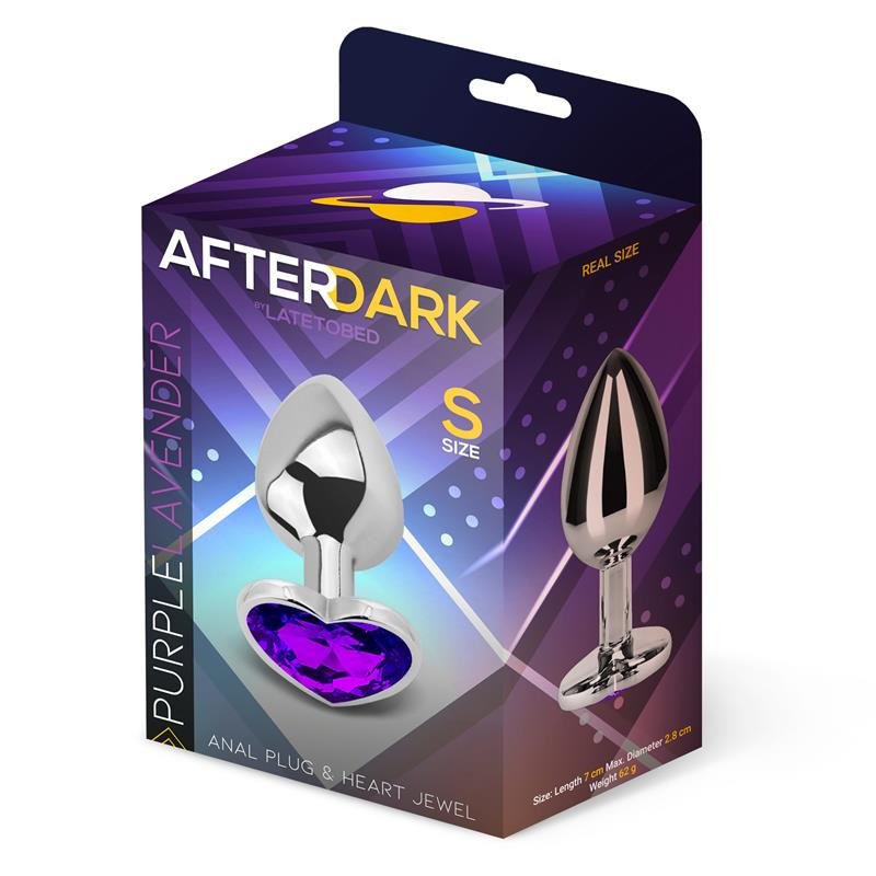 AFTERDARK Πρωκτικό Plug σε Σχήμα Καρδιάς Μωβ Lavender Μέγεθος S