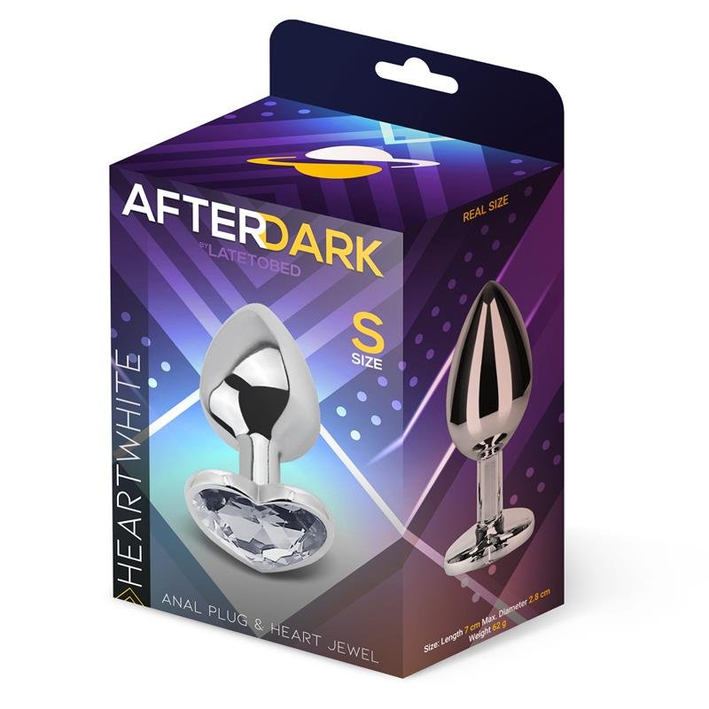 AFTERDARK Πρωκτικό Plug σε Σχήμα Καρδιάς Λευκό Μέγεθος S