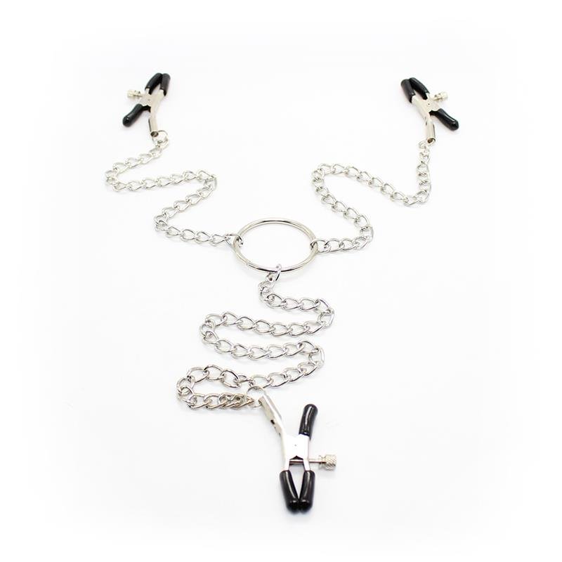 LATETOBED BDSM LINE Μεταλλικά Μανταλάκια Θηλών & Κλειτορίδας με Αλυσίδα