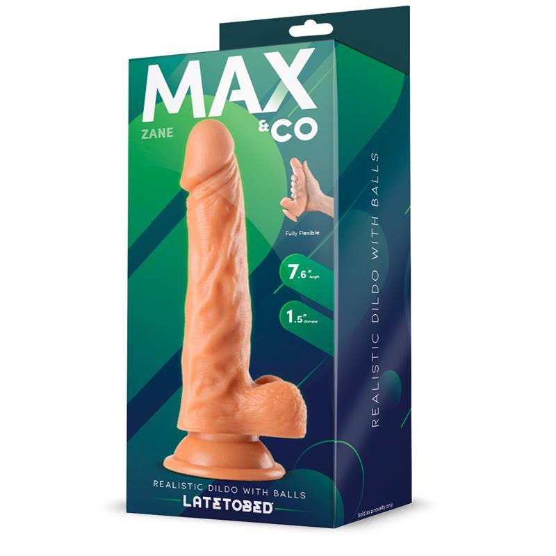 MAX &amp; CO Zane Ρεαλιστικό Dildo με Όρχεις Flesh 7,6" – 19,5 cm