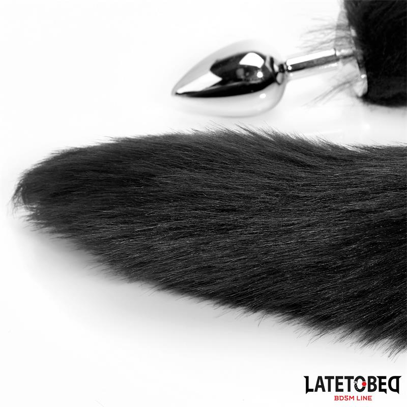 LATETOBED BDSM LINE Πρωκτικό Plug με Ουρά Μαύρο– 40 cm